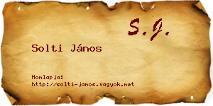 Solti János névjegykártya